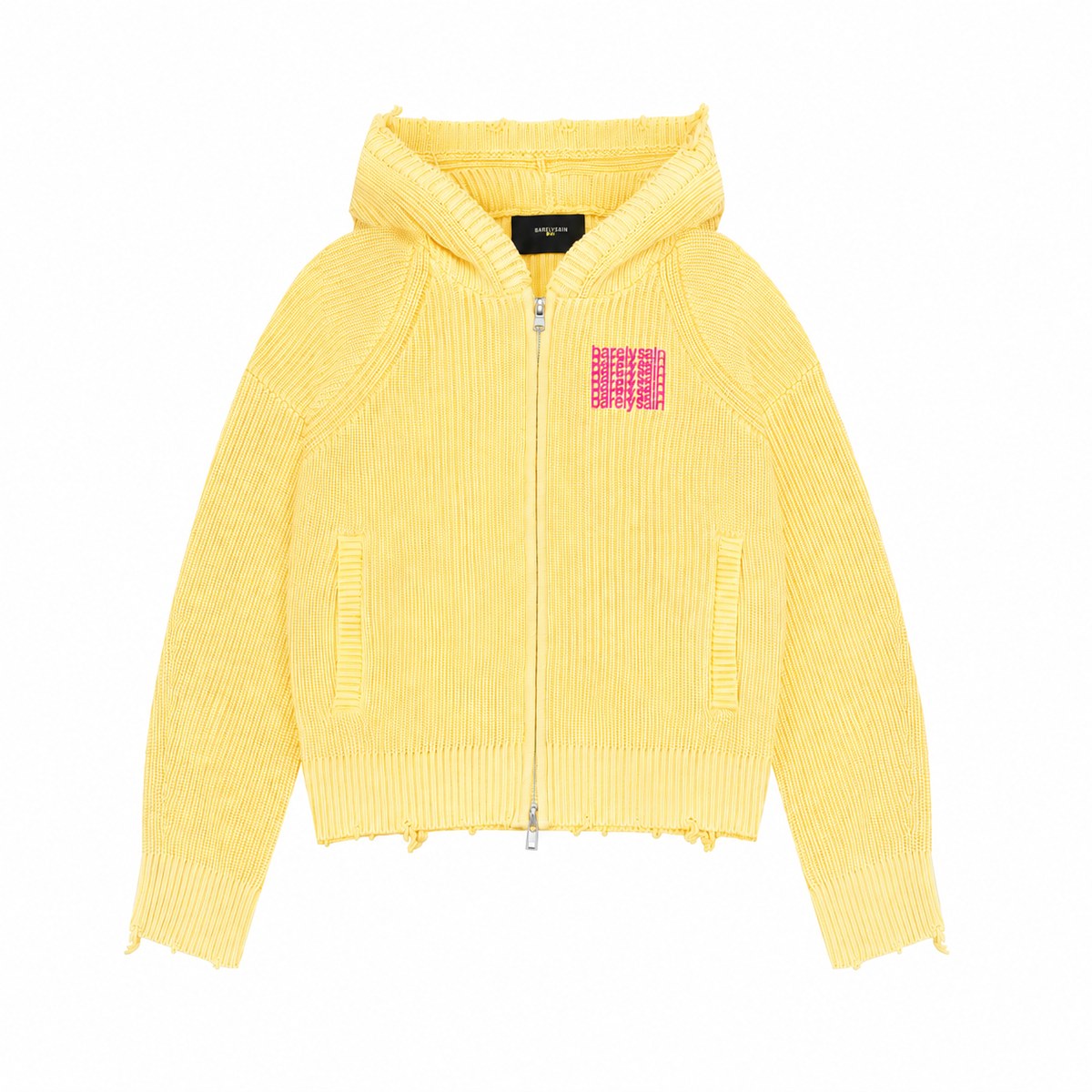 Banana split yellow Barelysain knit hoodie